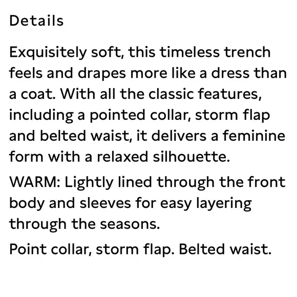 NWOT Banana Republic Soft Trench Coat - Picture 7 of 11